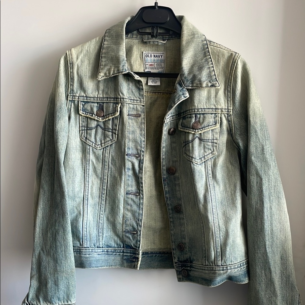 Y2K light was denim jean jacket retro
